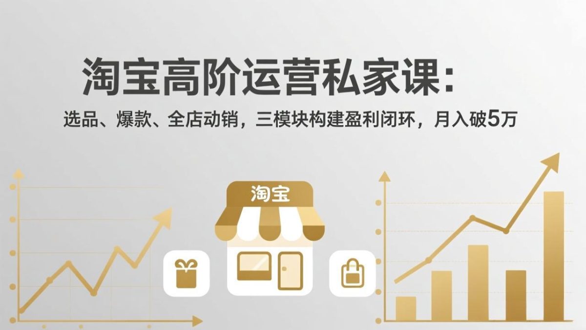 淘宝高阶运营私家课(更新26年4月-韬哥副业项目资源网