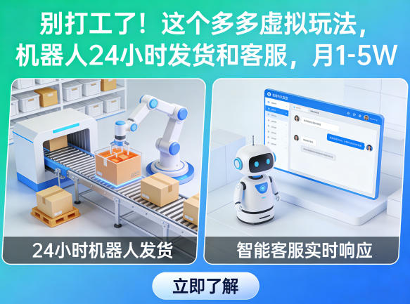 别打工了！这个多多虚拟玩法，机器人24小时发货和客服，月1-5W【揭秘】-韬哥副业项目资源网