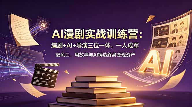 AI漫剧实战训练营：编剧+AI+导演三位一体，一人成军 驭风口，用故事与AI铸造终身变现资产-韬哥副业项目资源网