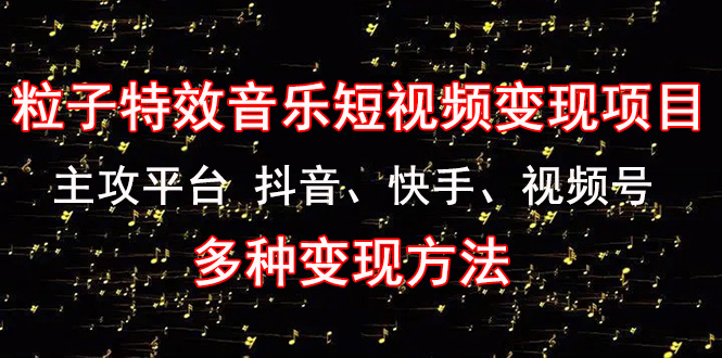 （4586期）《粒子特效音乐短视频变现项目》主攻平台 抖音、快手、视频号 多种变现方法-韬哥副业项目资源网