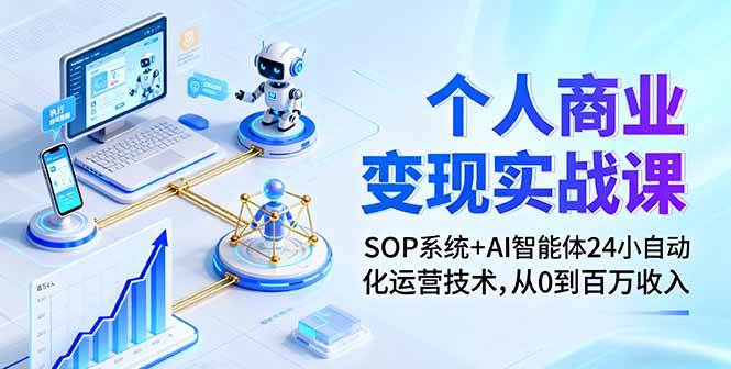（16111期）个人商业变现实战课：SOP系统+AI智能体24小自动化运营技术，从0到百万收入-韬哥副业项目资源网