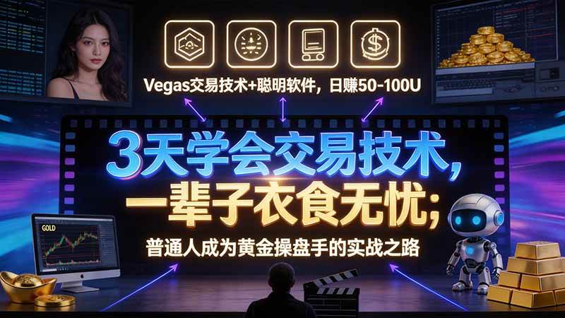 （21214期）3 天学会 顺势而为交易系统，趋势看得懂、下单有依据：软件自动帮你盯盘，新手也能稳定复利