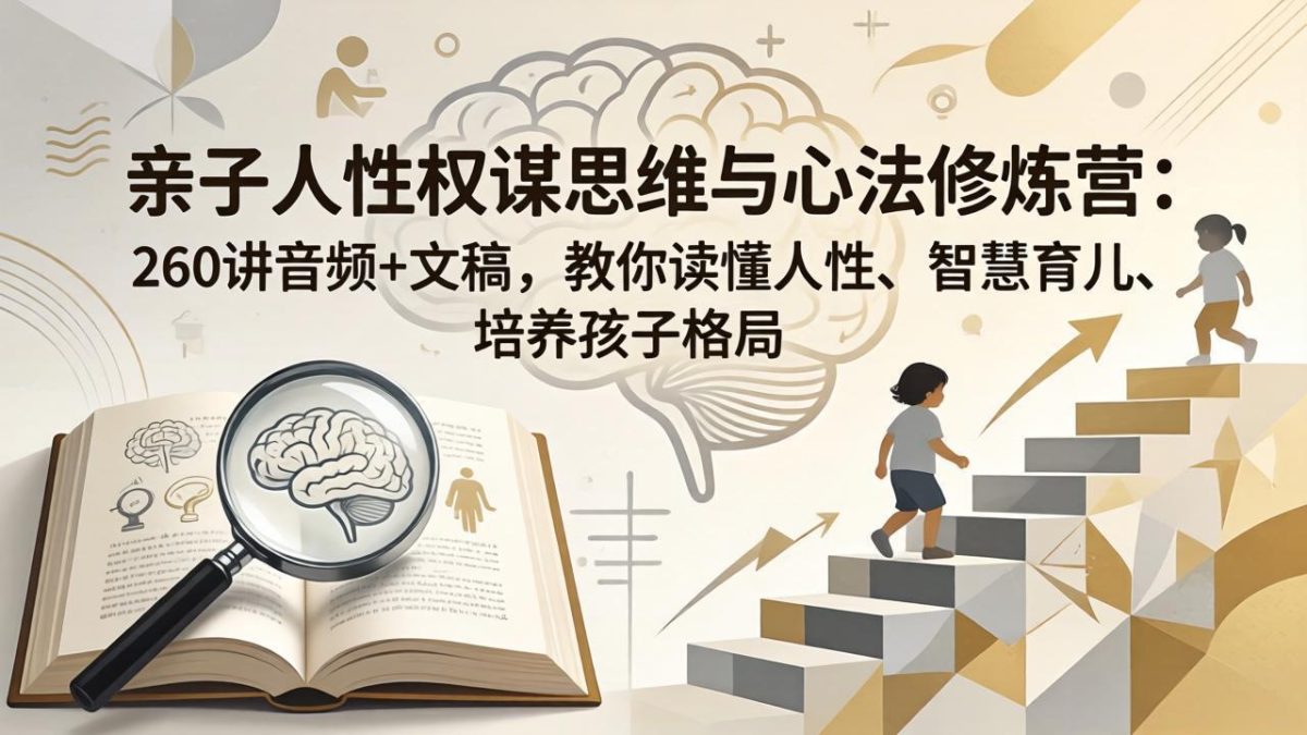 亲子人性权谋思维与心法修炼营:260讲音频+文稿,教你读懂人性、智慧育儿、培养孩子格局-韬哥副业项目资源网