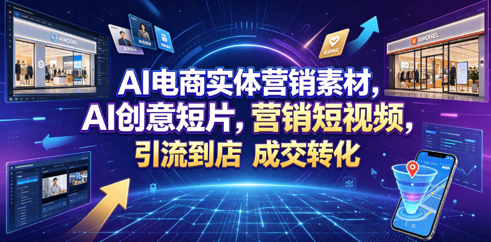 AI电商实体营销素材，AI创意短片，高效打造营销短视频，轻松引流到店，稳定提升门店客流与成交转化-韬哥副业项目资源网