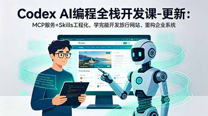 Codex AI编程全栈开发课-更新:MCP服务+Skills工程化,学完能开发旅行网站、重构企业系统-韬哥副业项目资源网