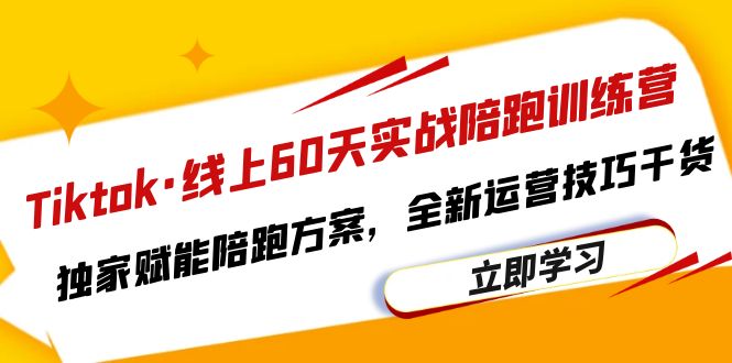 （6333期）Tiktok·线上60天实战陪跑训练营，独家赋能陪跑方案，全新运营技巧干货-韬哥副业项目资源网