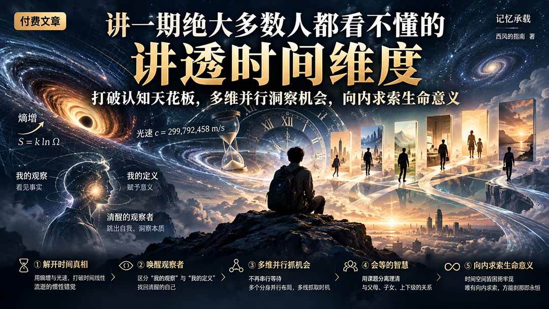 （21267期）付费文章：讲一期绝大多数人都看不懂的，讲透时间维度，打破认知天花板，多维并行洞察机会，向内求索生命意义-韬哥副业项目资源网