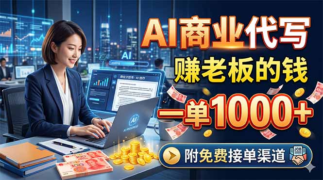 AI商业代写,赚老板的钱,一单1000+,附免费接单渠道-韬哥副业项目资源网