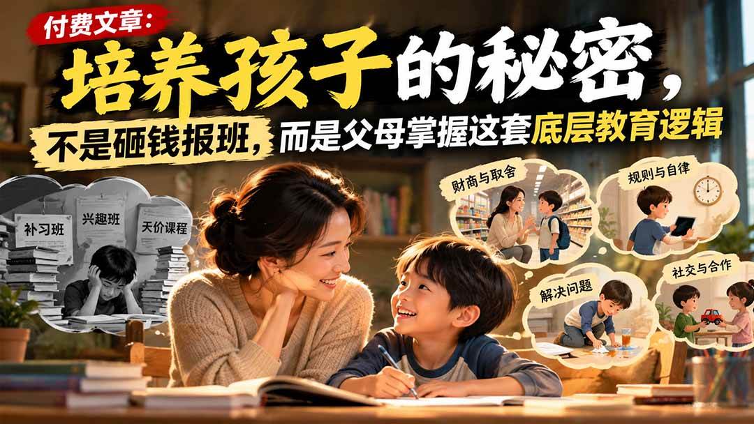 （21179期）付费文章：培养孩子的秘密，不是砸钱报班，而是父母掌握这套底层教育逻辑-韬哥副业项目资源网