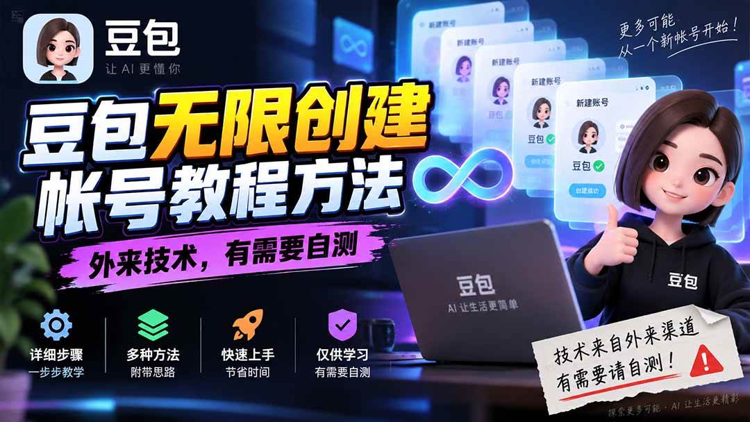 （20550期）豆包无限创建帐号教程方法，外来技术，有需要自测-韬哥副业项目资源网
