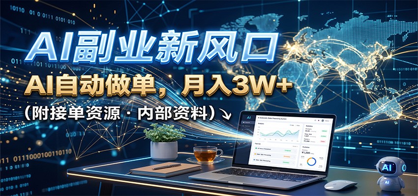 AI副业新风口，AI自动做单，月入3W+，附接单资源-韬哥副业项目资源网