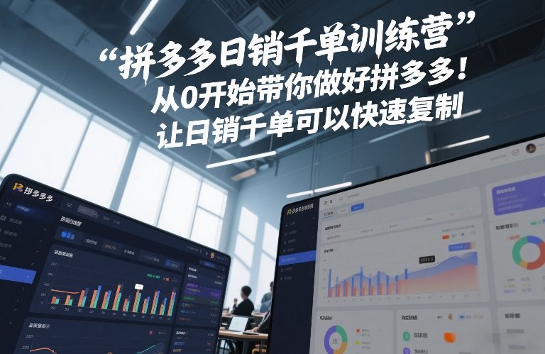拼多多日销千单训练营，从0开始带你做好拼多多，让日销千单可以快速复制(更新26年8月)-韬哥副业项目资源网