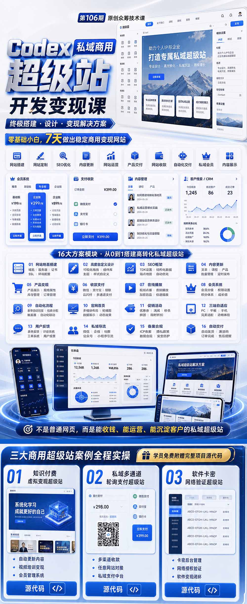 Codex私域商用超级站Ai开发变现课106期-更新0630：不是普通网站，而是能收钱，能运营，能沉淀客户的私域超级站-韬哥副业项目资源网