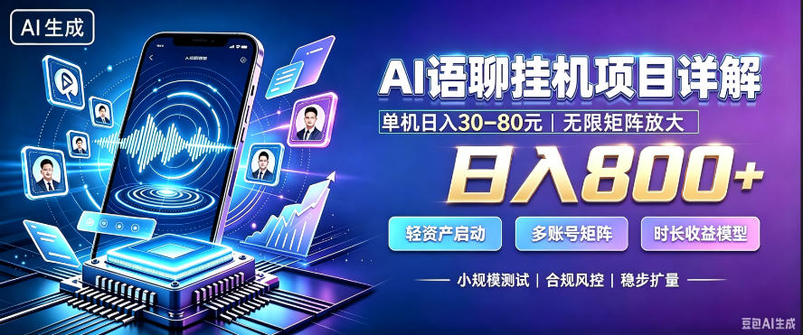 AI聊天挂G项目,日入800+,适用个人副业,支持工作室矩阵操作,放大收益【揭秘】-韬哥副业项目资源网
