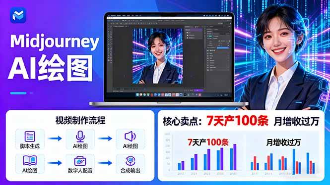 （16049期）AI绘图照片开口说话视频制作：Midjourney+数字人，7天产100条月增收过万-韬哥副业项目资源网