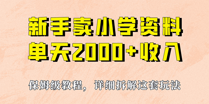 （6909期）我如何通过卖小学资料，实现单天2000+，实操项目，保姆级教程+资料+工具-韬哥副业项目资源网