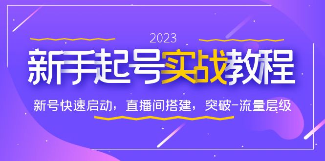 （6261期）0-1新手起号实战教程：新号快速启动，直播间怎样搭建，突破-流量层级-韬哥副业项目资源网