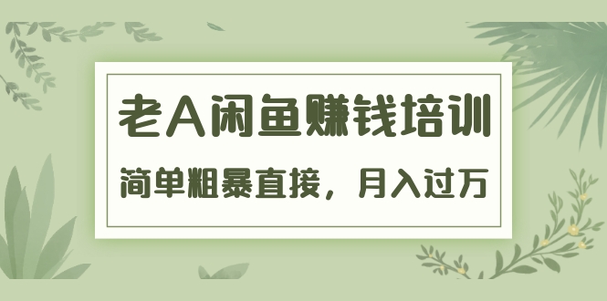 （1451期）《老A闲鱼赚钱培训》简单粗暴直接，月入过万真正的闲鱼战术实课（51节课）-韬哥副业项目资源网