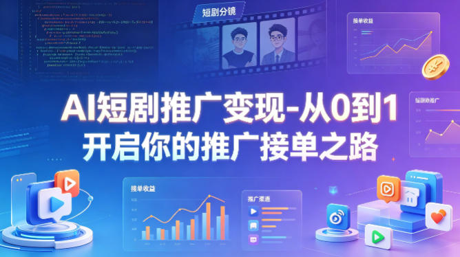 AI短剧推广变现-从0到1开启你的推广接单之路-韬哥副业项目资源网