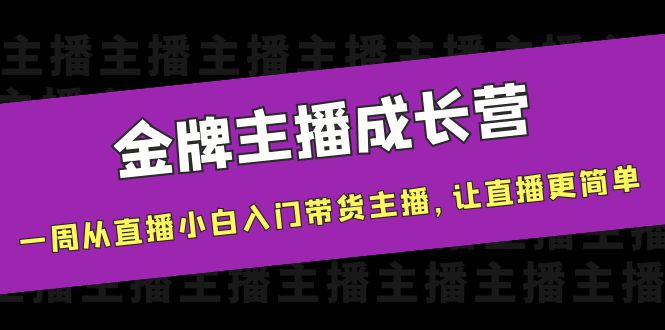 （3953期）金牌主播成长营，一周从直播小白入门带货主播，让直播更简单-韬哥副业项目资源网
