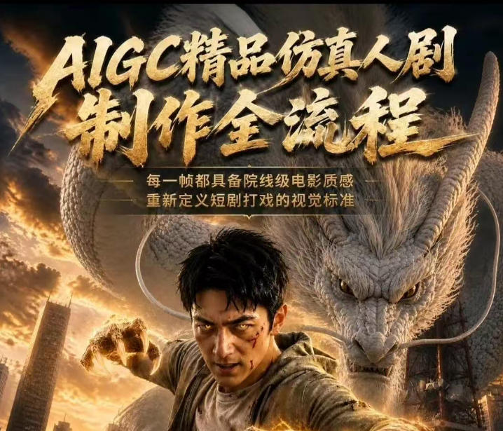 AIGC精品仿真人剧豢龙人全流程制作解析2026，国风仿真人创作+打斗剧情+人设编排，一站式AI短剧入门-韬哥副业项目资源网