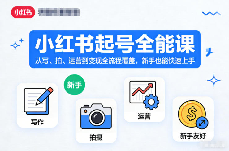 小红书起号全能课,从写、拍、运营到变现全流程覆盖,新手也能快速上手(更新)-韬哥副业项目资源网