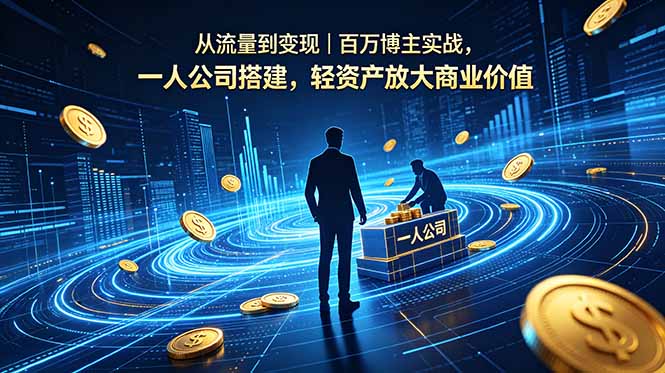 从流量到变现｜百万博主实战，一人公司搭建，轻资产放大商业价值-韬哥副业项目资源网