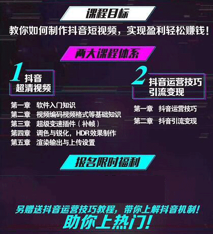 （1106期）CG抖音超抖音超清60帧视频教程方法，零基础教学班（全套课程+工具）-韬哥副业项目资源网