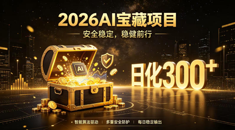 2026AI安全掘金项目，日化稳定300+，无需人为干预操作，当天见收益，操作简单【揭秘】-韬哥副业项目资源网