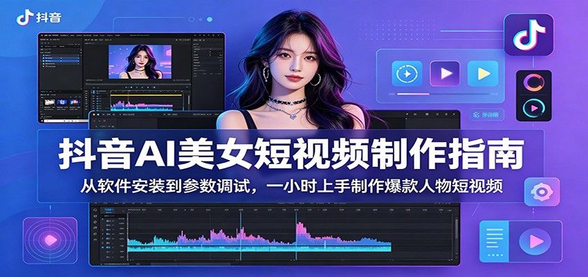 抖音AI美女短视频制作指南：从软件安装到参数调试，一小时上手制作爆款人物短视频-韬哥副业项目资源网