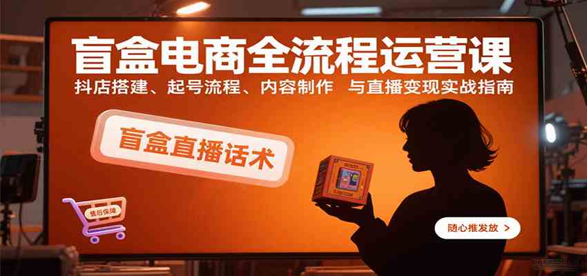 盲盒电商全流程运营课：抖店搭建、起号流程、内容制作与直播变现实战指南-韬哥副业项目资源网