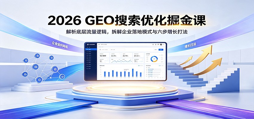 2026 GEO搜索优化掘金课:解析底层流量逻辑,拆解企业落地模式与六步增长打法-韬哥副业项目资源网