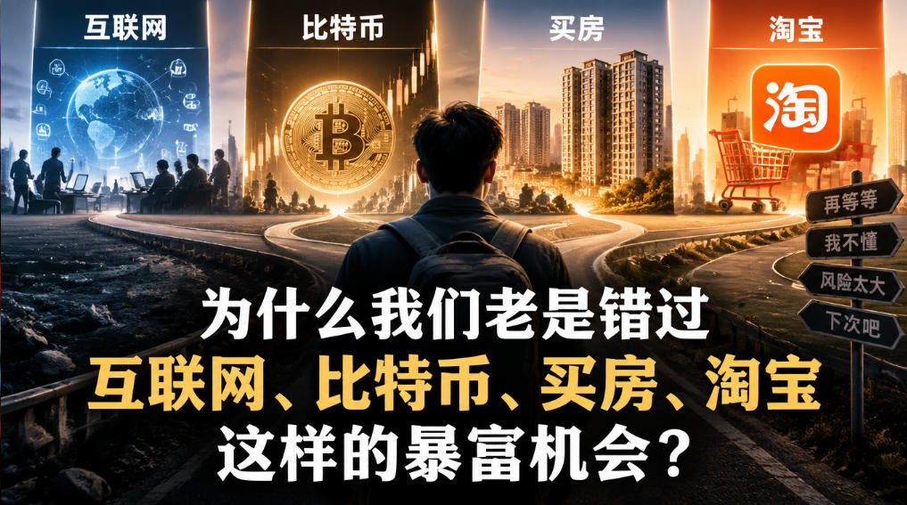 某社群付费文章：为什么我们老是错过互联网、比特币、买房、淘宝这样的暴富机会？-韬哥副业项目资源网