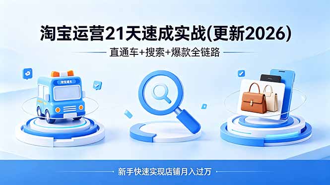 淘宝运营21天速成实战(更新4月-韬哥副业项目资源网