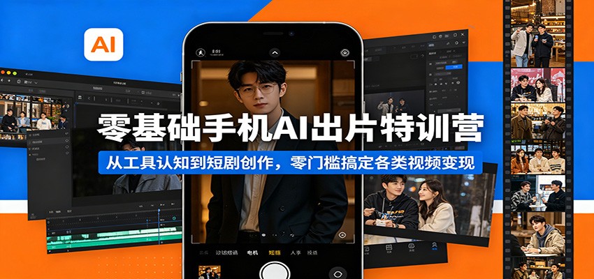 零基础手机AI出片特训营：从工具认知到短剧创作，零门槛搞定各类视频变现-韬哥副业项目资源网