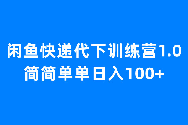 （6671期）闲鱼快递代下训练营1.0，简简单单日入100+-韬哥副业项目资源网