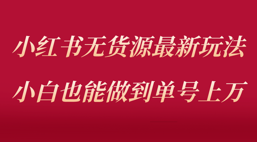 （5646期）小红书无货源最新螺旋起号玩法，电商小白也能做到单号上万（收费3980）-韬哥副业项目资源网