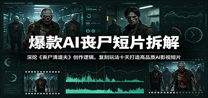 爆款AI丧尸短片拆解：深挖《丧尸清道夫》创作逻辑，复刻玩法快速打造高品质AI影视短片-韬哥副业项目资源网