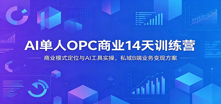 AI单人OPC商业14天训练营:商业模式定位与AI工具实操,私域B端业务变现方案-韬哥副业项目资源网