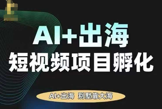 AI·TikTok AI+出海短视频项目孵化，陪你从0-1借助AI实现出海变现-韬哥副业项目资源网