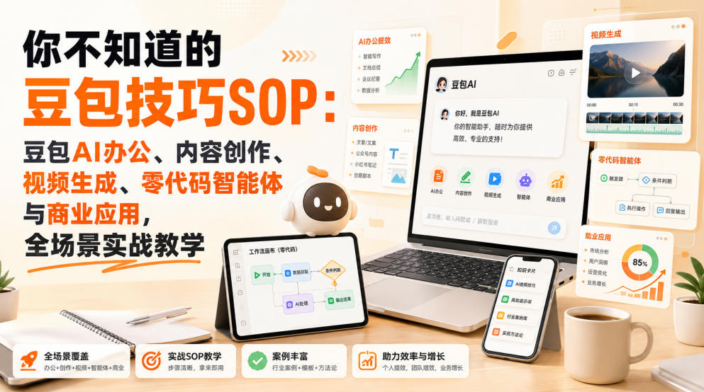 你不知道的豆包技巧SOP：豆包AI办公、内容创作、视频生成、零代码智能体与商业应用，全场景实战教学-韬哥副业项目资源网