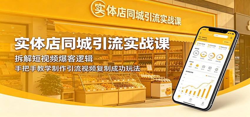 实体店同城引流实战课：拆解短视频爆客逻辑，手把手教学制作引流视频复制成功玩法-韬哥副业项目资源网