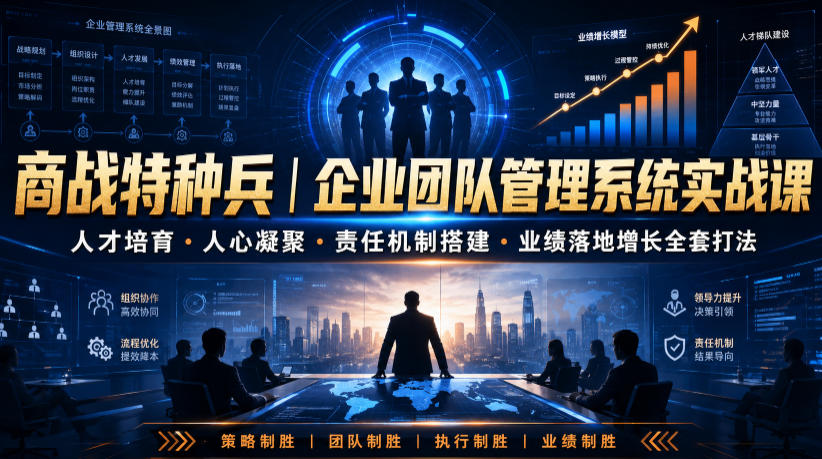 商战特种兵｜企业团队管理系统实战课人才培育・人心凝聚・责任机制搭建・业绩落地增长全套打法-韬哥副业项目资源网