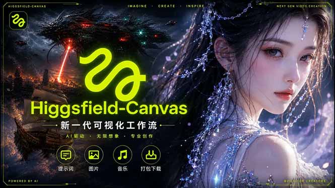 Higgsfield Canvas AI视频制作详解，节点式工作流搭建，重构新式视频创作完整教程-韬哥副业项目资源网