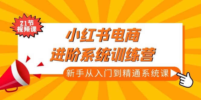 （4952期）小红书电商进阶系统训练营：新手从入门到精通系统课（21节视频课）-韬哥副业项目资源网