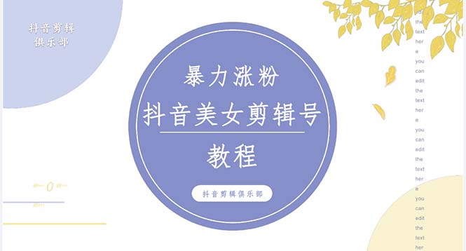 图片[1]-（5109期）抖音快手暴力涨粉美女混剪视频教程 百分百过原创图片教程 附带违规申诉方法-韬哥副业项目资源网