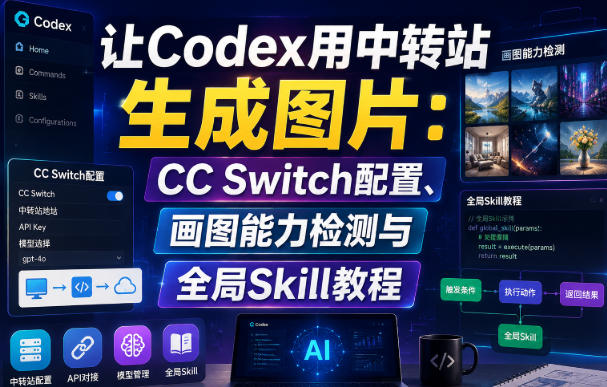 让Codex用中转站生成图片:CC Switch配置、画图能力检测与全局Skill教程-韬哥副业项目资源网