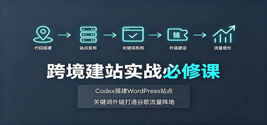 跨境建站实战必修课:Codex搭建WordPress站点,关键词外链打造谷歌流量阵地-韬哥副业项目资源网
