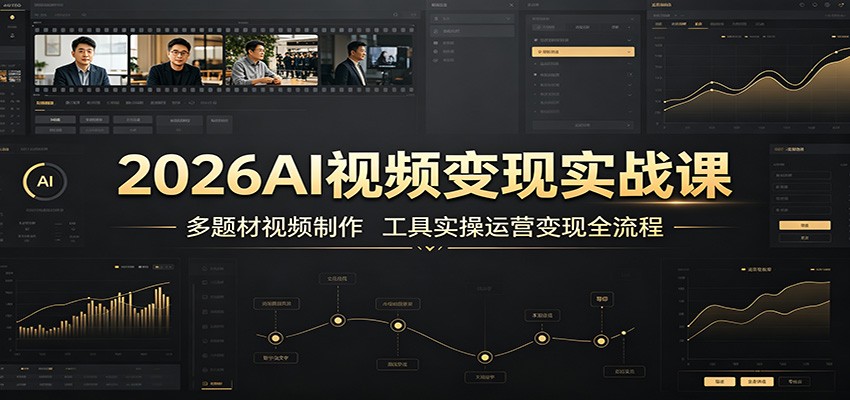 2026AI视频变现实战课:多题材视频制作,工具实操运营变现全流程-韬哥副业项目资源网