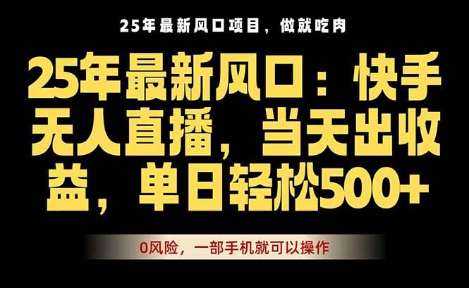 （16007期）25年最新无人直播玩法，当天秒出单，一部手机就可操作-韬哥副业项目资源网